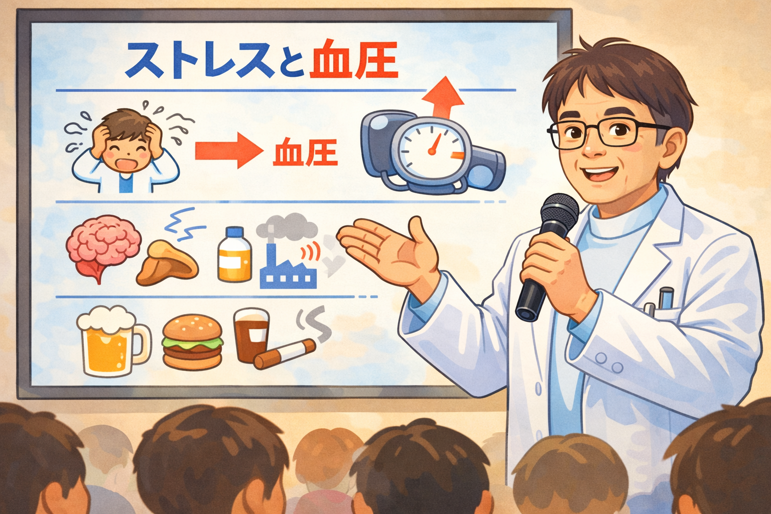 ストレスと血圧　第１回　ストレスとは？なぜ、ストレスで血圧が上がるのか イメージ画像